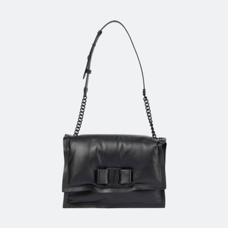 Salvatore Ferragamo Small Viva Bow Black Shoulder Bag