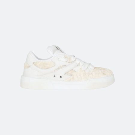 Dolce & Gabbana New Roma Fur-Calfskin White-Beige Sneakers
