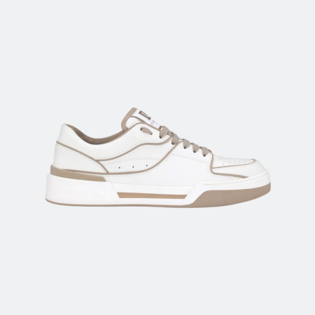 Dolce & Gabbana New Roma White-Beige Leather Sneakers