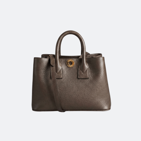 Burberry Brown Leather Small Size Handle Bag