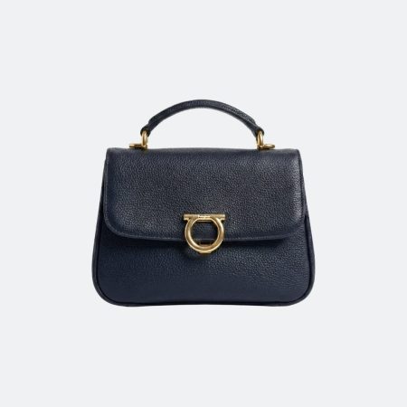 Ferragamo Navy Blue Leather Small Shoulder/Hand Bag