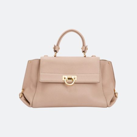 Ferragamo Sofia Beige Medium Leather Handle Bag