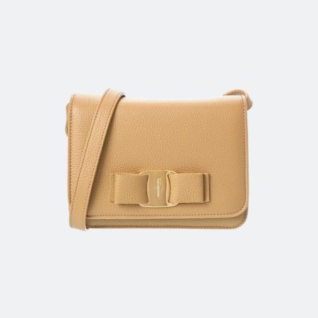 Ferragamo Vara Bow Camel Mini Shoulder / Crossbody Bag