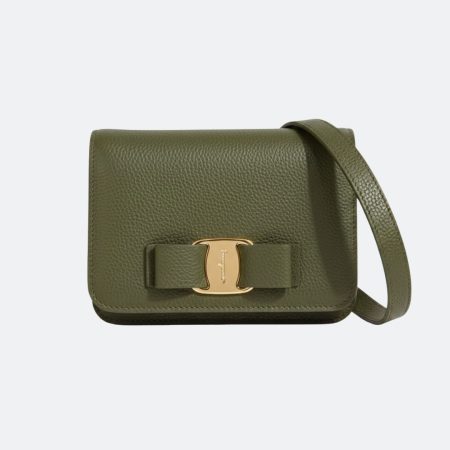 Ferragamo Vara Bow Military Green Mini Shoulder / Crossbody Bag