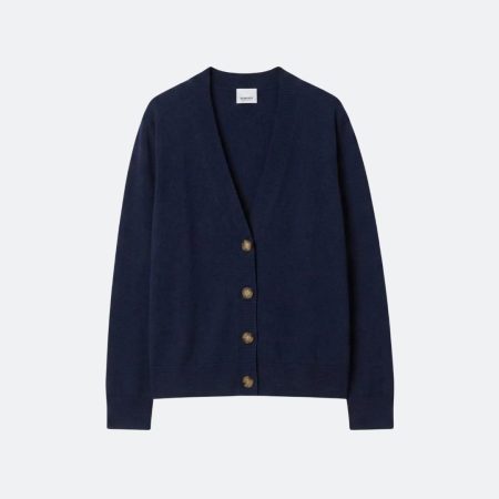 Burberry Navy Blue Wool Cardigan