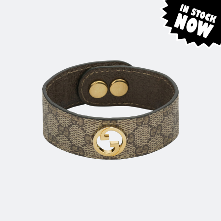 Gucci GG Monogram Leather-Canvas Women Bracelet (in stock)