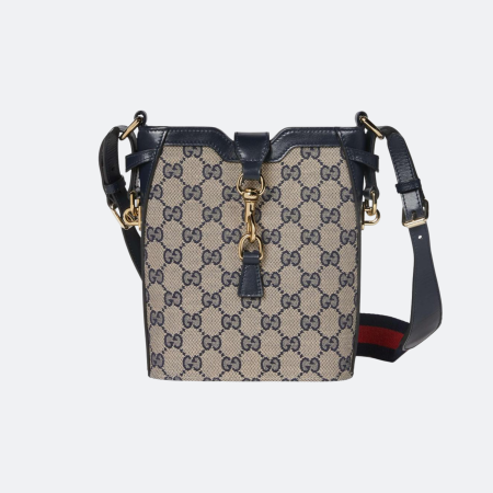 Gucci Mini Canvas Beige-Blue Bucket/Shoulder Bag