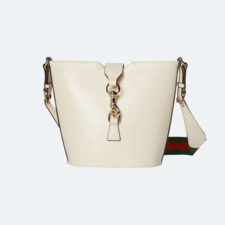 Gucci White Leather Mini Bucket/Shoulder Bag