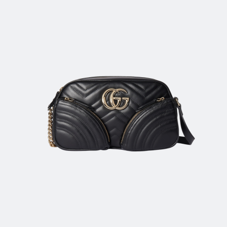 Gucci Marmont Small Black Leather Shoulder Bag