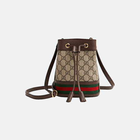 Gucci Ophidia Canvas Beige-Brown Mini Bucket Bag