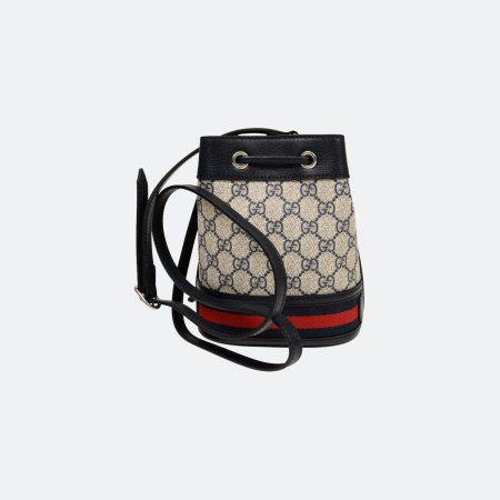 Gucci Ophidia Canvas Beige-Black Mini Bucket Bag