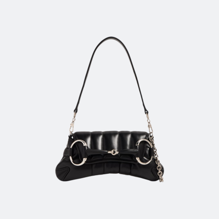 Gucci Horsebit Small Black Leather Shoulder Bag