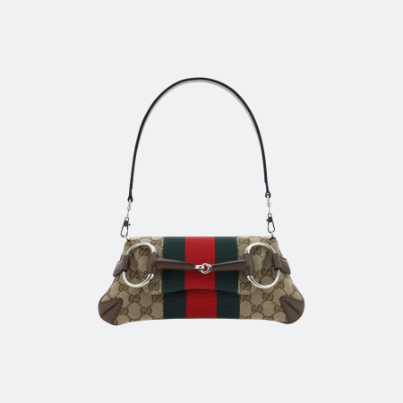 Gucci Horsebit Small Multicolor Canvas Shoulder Bag