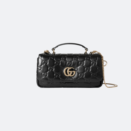 Gucci Milano GG Black Leather Mini Shoulder Bag