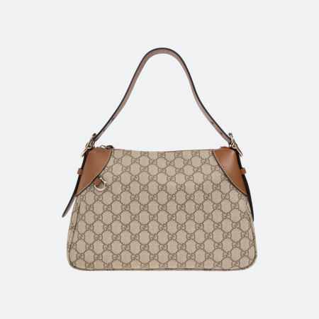 Gucci GG Emblem Medium Brown Shoulder Bag in Monogram Canvas