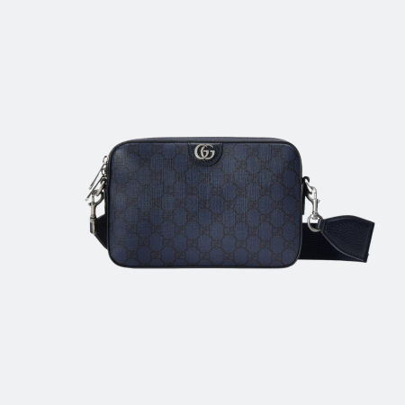 Gucci Ophidia Navy Blue Canvas Small Men Shoulder Bag