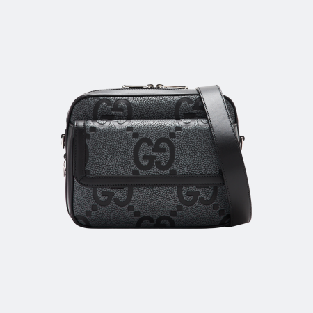 Gucci Jumbo Small Grey Leather Men Crossbody Bag