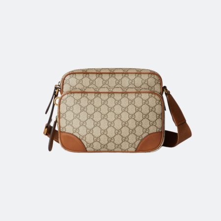 Gucci GG Emblem Medium Beige-Brown Canvas Shoulder/Crossbody Bag for Men