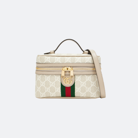 Gucci Ophidia Super Mini Beige Canvas Shoulder Bag