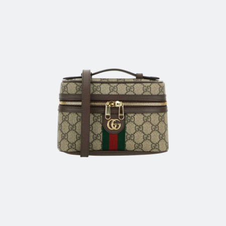 Gucci Ophidia Super Mini Beige-Brown Canvas Shoulder Bag
