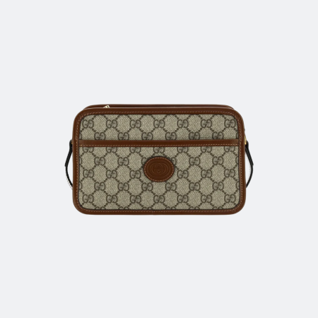 Gucci GG Monogram Beige-Brown Unisex Canvas Shoulder Bag