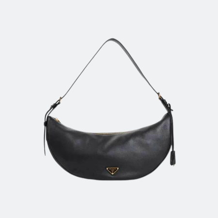 Prada Arque Medium Leather Black Shoulder Bag