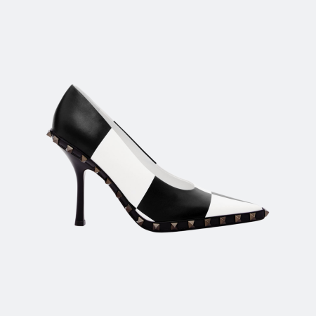 Valentino Garavani Rockstud Chess Leather Pumps