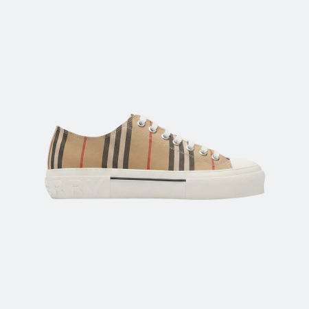 Burberry Jack Beige Low-Top Icon Stripe Sneakers