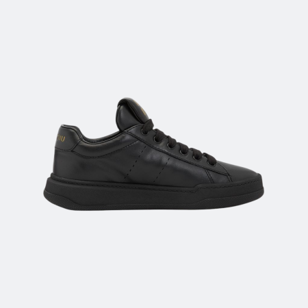 Miu Miu Black Low-Top Leather Sneakers