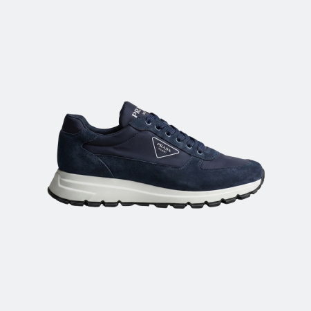 Prada Triangle Logo Navy Blue Nylon Men Sneakers