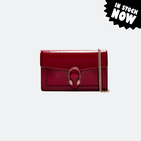 Gucci Dionysus Red Patent Leather Super Mini Shoulder Bag (In Stock)