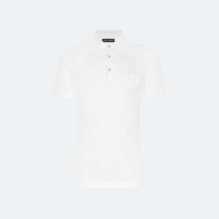 Dolce & Gabbana Embroidery Logo Cotton Polo Shirt – White