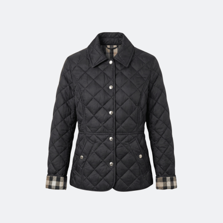 Burberry Women’s Diamond-Quilted Short Jacket in Black