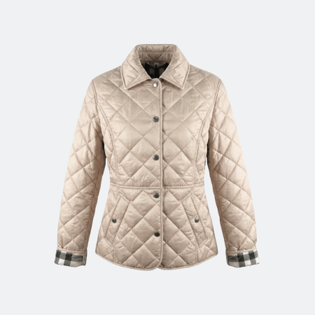 Burberry Women’s Diamond-Quilted Short Jacket in Beige