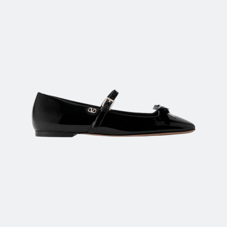 Valentino Garavani Romance Bow Patent Leather Mary Jane Flats