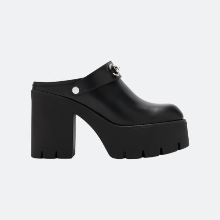 Gucci Horsebit Leather Platform Mule - Black