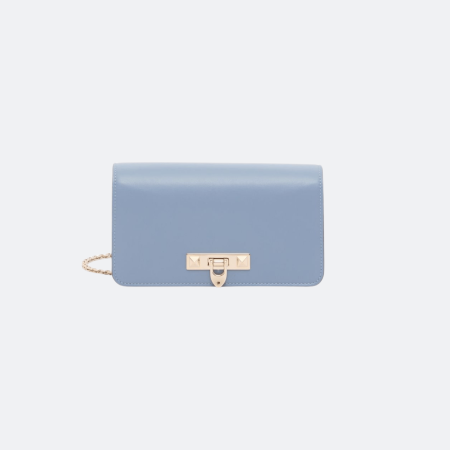 Valentino Garavani Blue Rockstud Fierce Chain Pouch