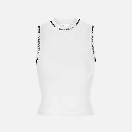 Dolce&Gabbana x SKIMS Cotton Jersey Mock Neck Tank