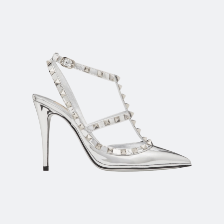 Valentino Rockstud Mirror-Leather Pumps