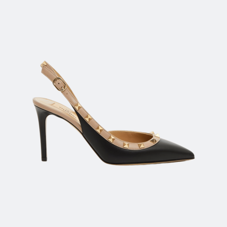 Valentino Garavani Rockstud Slingback Pump – Black / Nude