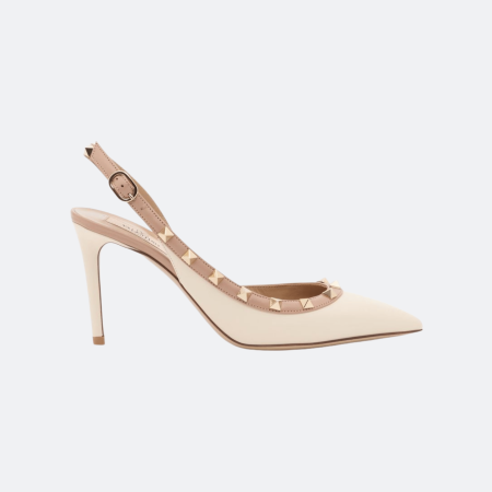 Valentino Garavani Rockstud Slingback Pump – White