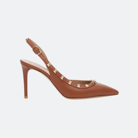 Valentino Garavani Rockstud Slingback Pump – Brown