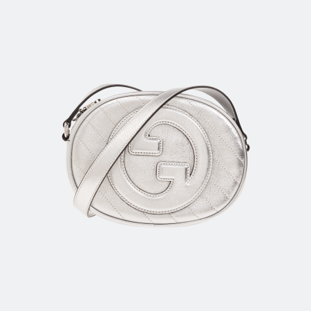 Gucci Blondie Mini Shoulder Bag – Metallic Silver Leather
