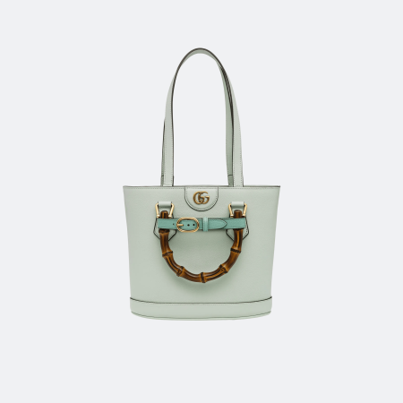 Gucci Diana Small Leather Tote Bag with Bamboo Handles - Green