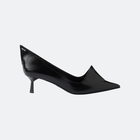 Prada Sculpted Vamp Patent Leather Pumps – Black