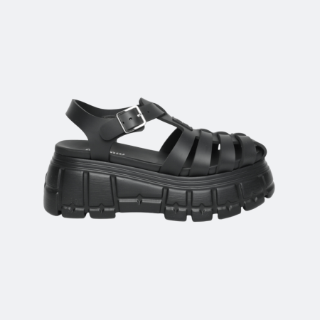 Miu Miu Platform Rubber Cage Sandals – Black