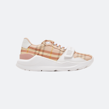 Burberry Vintage Check Cotton & Leather Sneakers