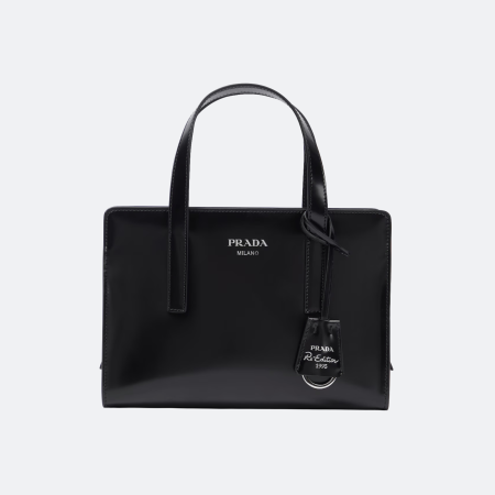 Prada Re-Edition 1995 Patent Leather Tote Bag - Black