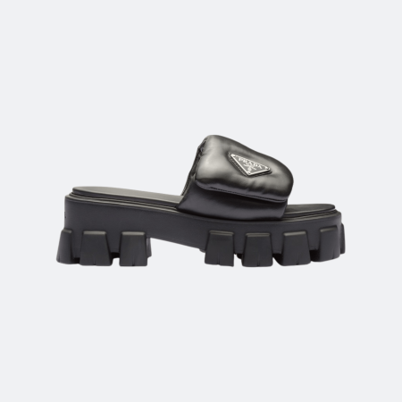 Prada Soft Padded Nappa Leather Slingback Sandals - Black