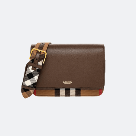 Burberry House Check Mackford Crossbody Bag - Brown